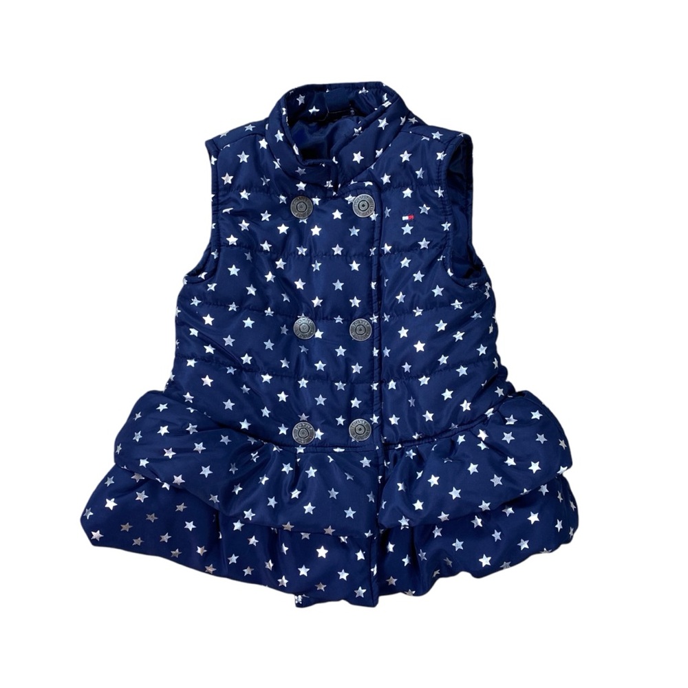 Girl’s Tommy Hilfiger double breasted star print puffer vest size 4T